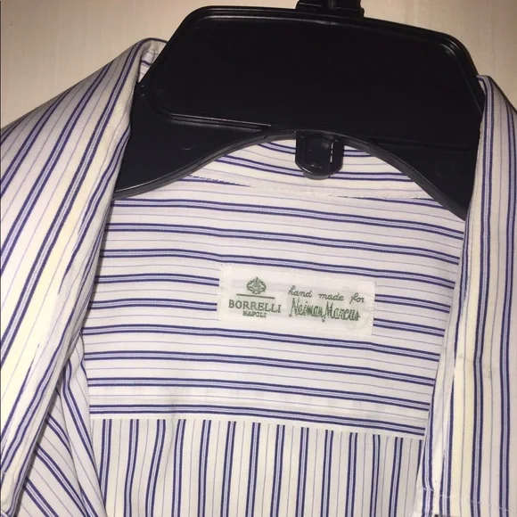 Luigi Borelli Stripped Button Down  17.15” x 34.5” EUC - Picture 2 of 7